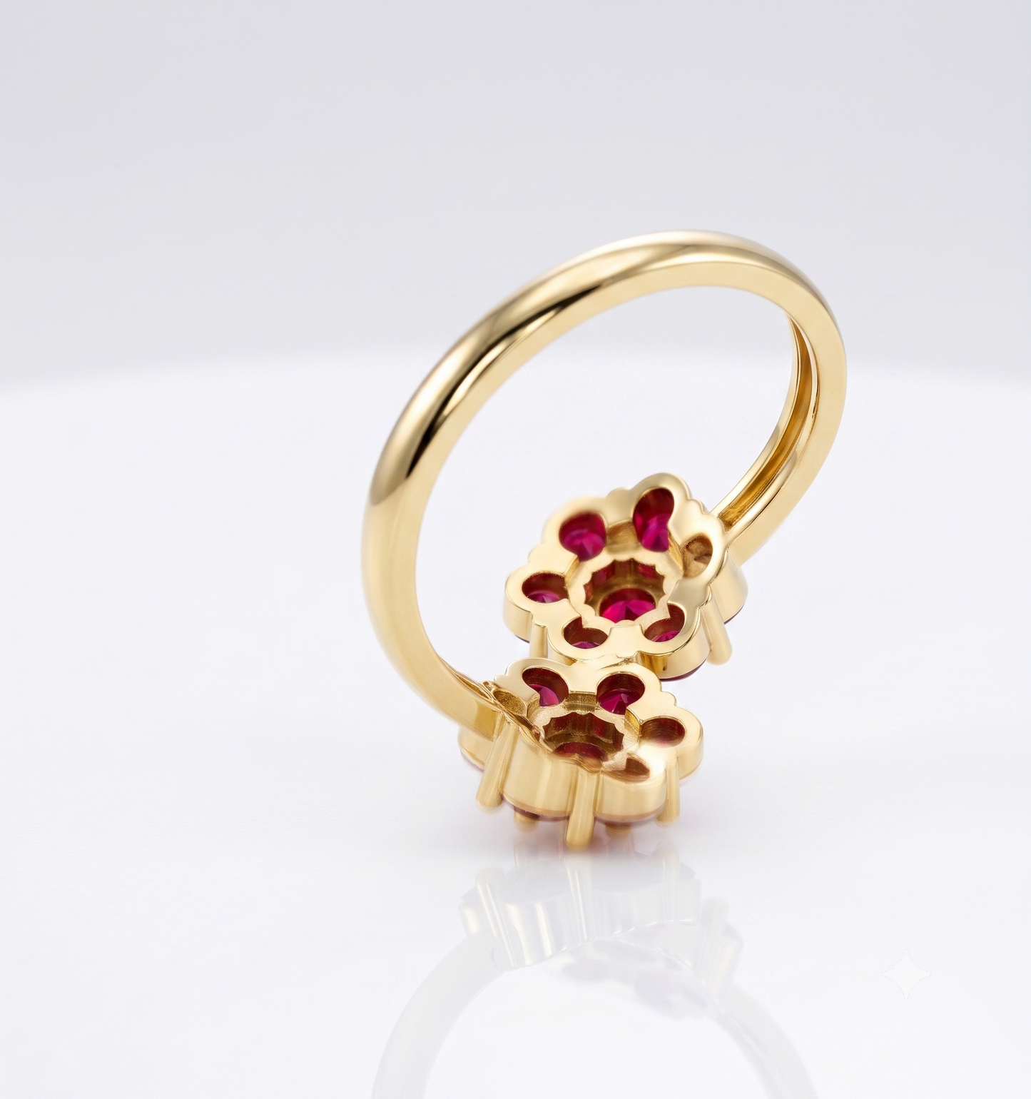 Delicate Double Daisy Cluster Ring in Sterling Silver