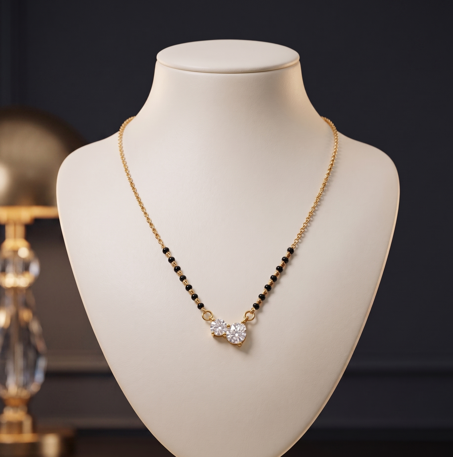The Modern Dual Solitaire Silver Mangalsutra
