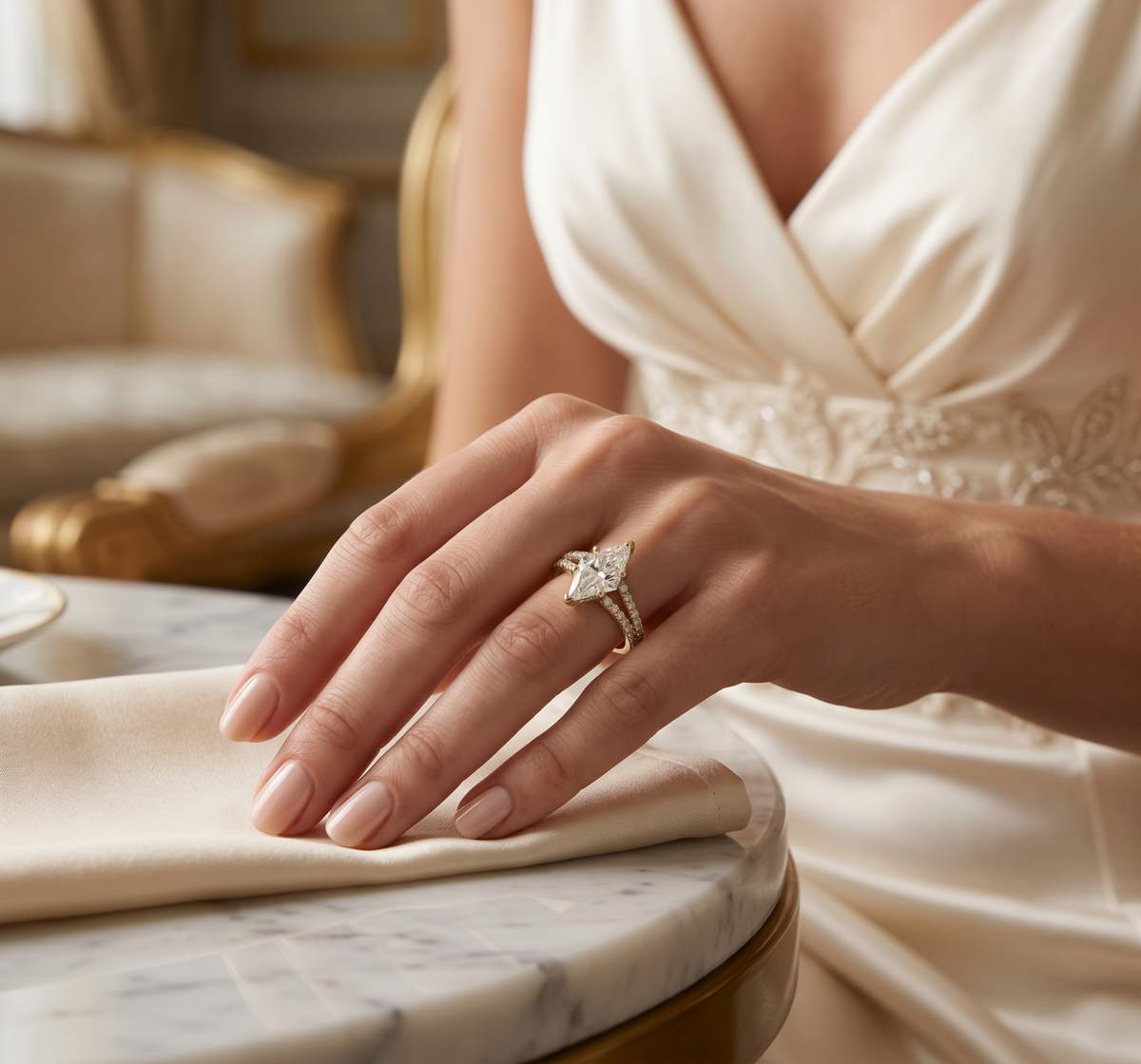 The Sterling Split-Shank Marquise Ring