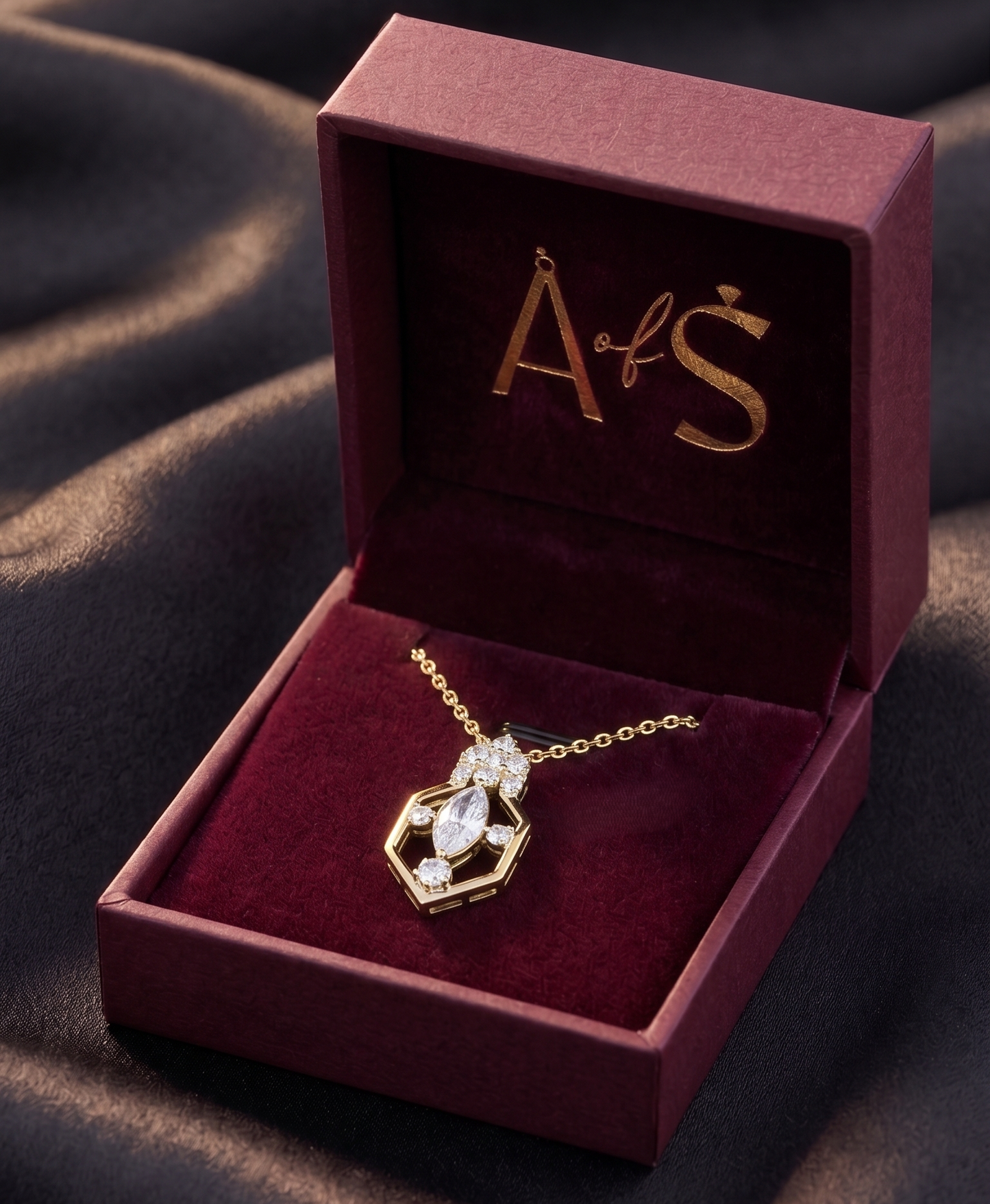 Geometric Sterling Silver Chain Pendant