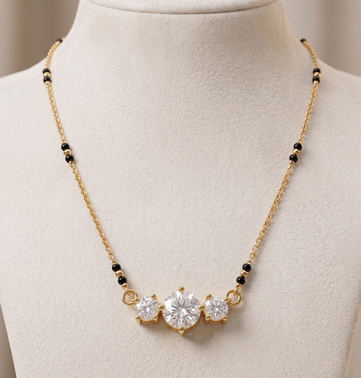 The Classic & Graceful Triad Solitaire Silver Mangalsutra