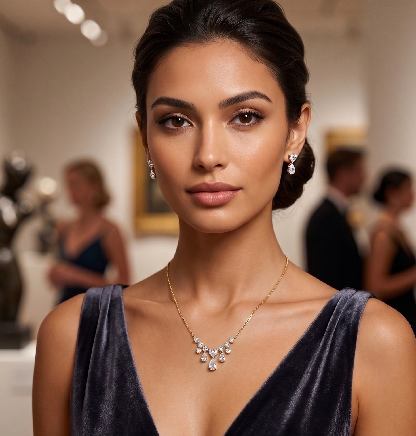 The Starlight Cascade Silver Necklace