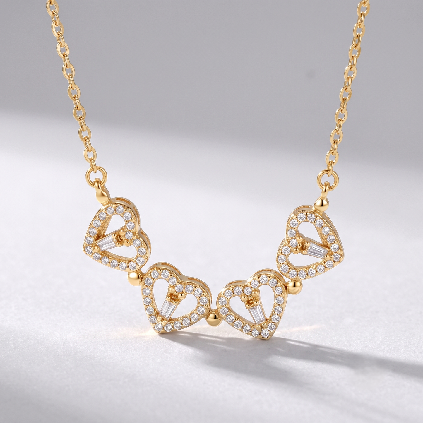 2-in-1 Convertible Silver Heart & Four-Leaf Clover Chain Pendant