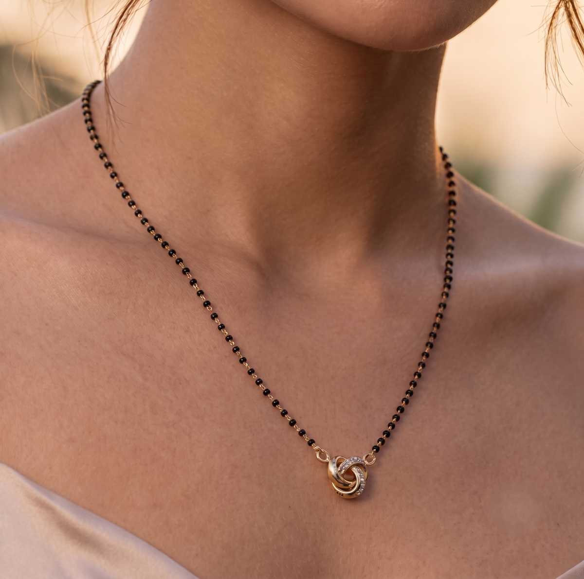 The Romantic & Symbolic Interlocking Destinies Silver Mangalsutra