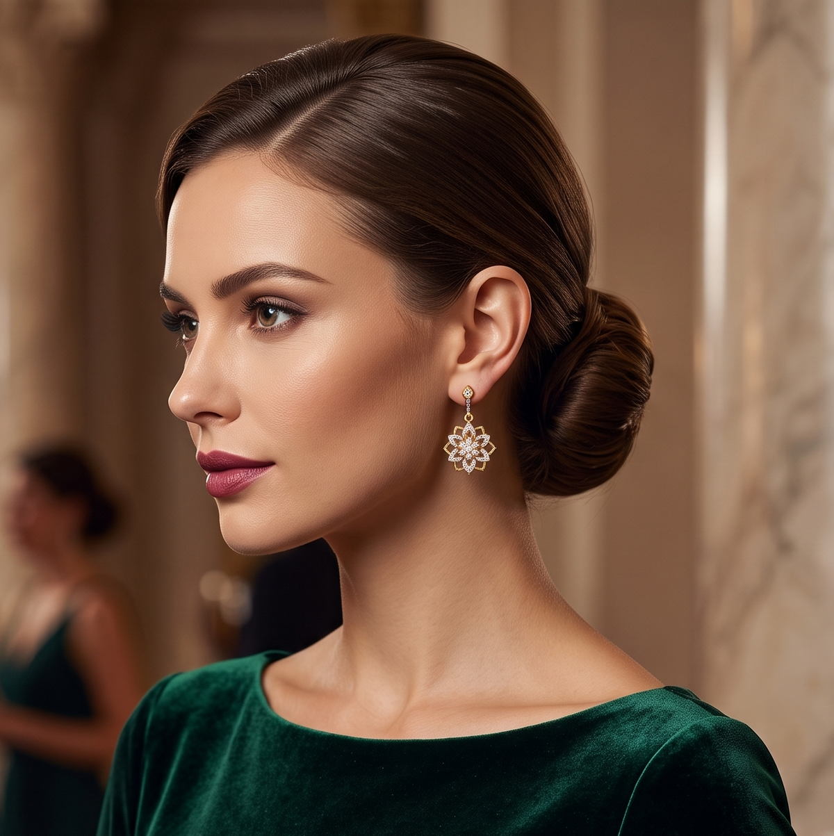 Ethereal Blossom Silver Drop Earrings