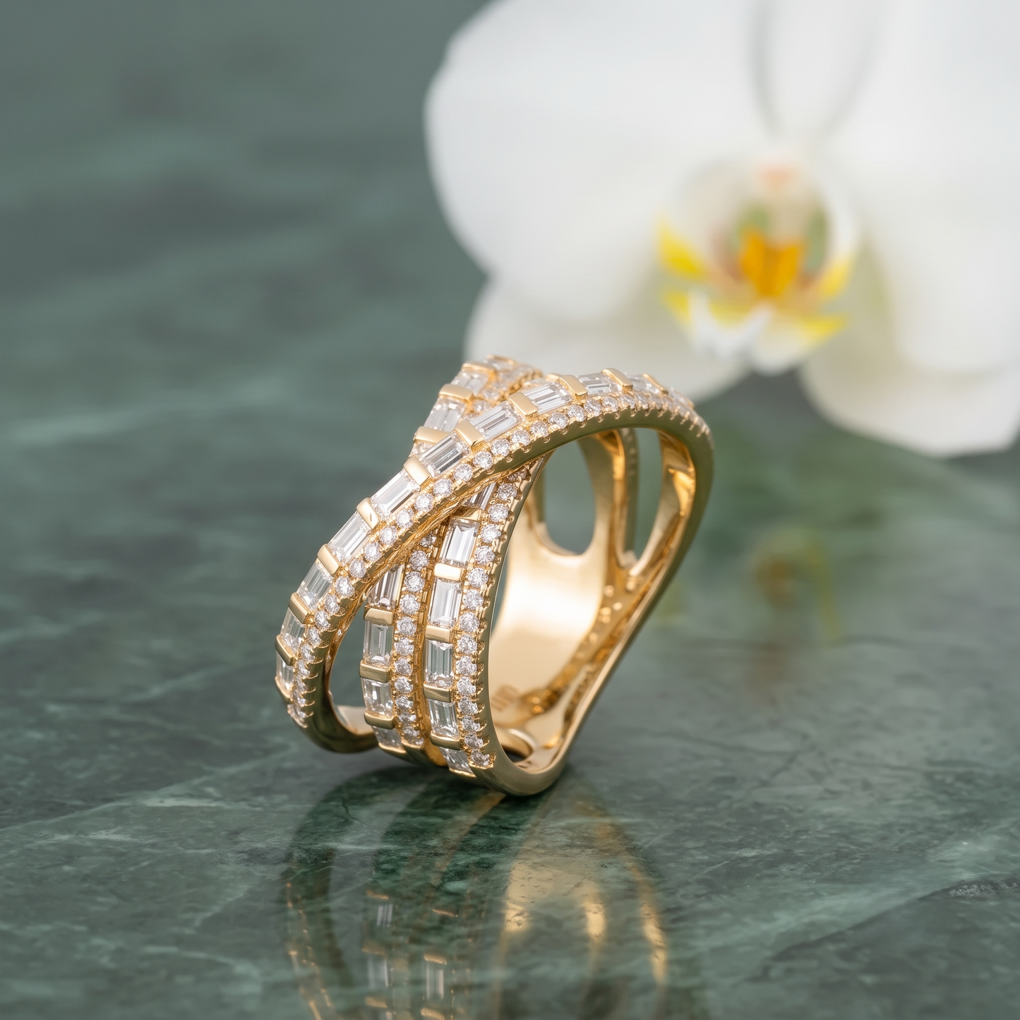 Multi-Band Intertwined Crisscross Silver Ring