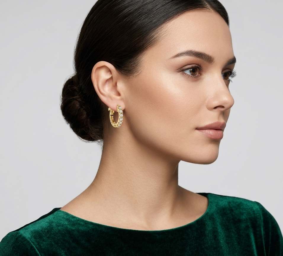 The Infinity Sparkle Silver Huggie Hoops