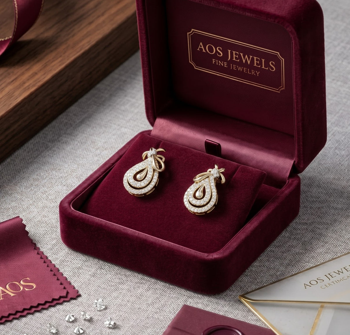 Radiant Ribbon Double-Halo Silver Drop Earrings