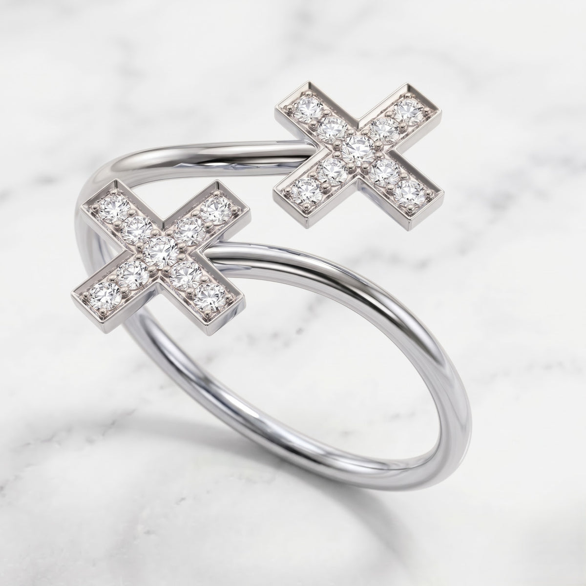 The Infinity Faith Double Cross Silver Ring