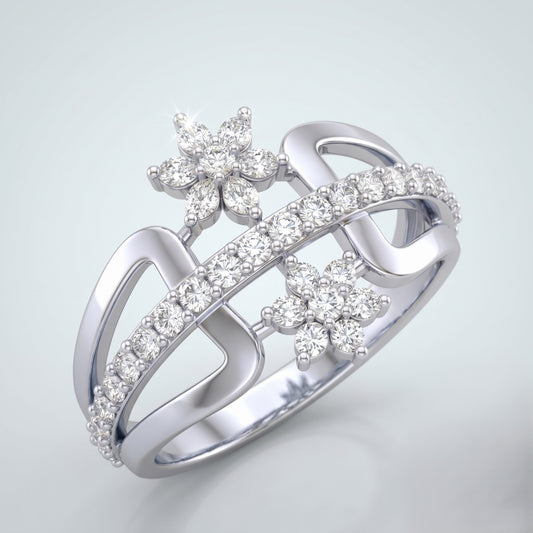 The Botanical Open-Work Silver Ring