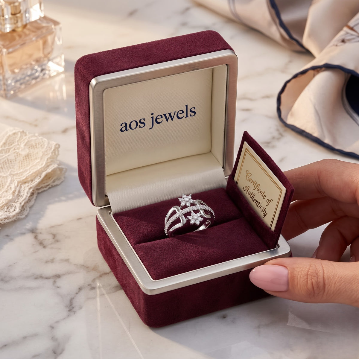 The Botanical Open-Work Silver Ring