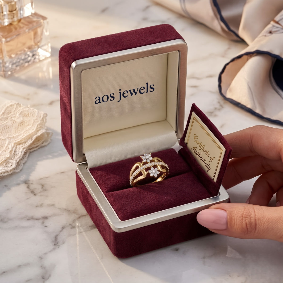 The Botanical Open-Work Silver Ring