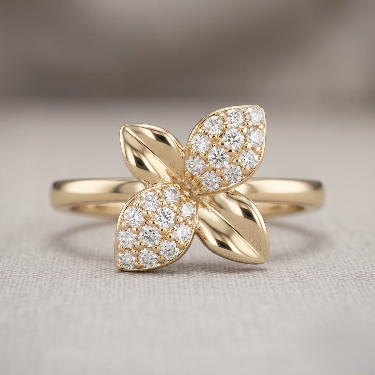 The Silver Flora Alternating Petal Ring