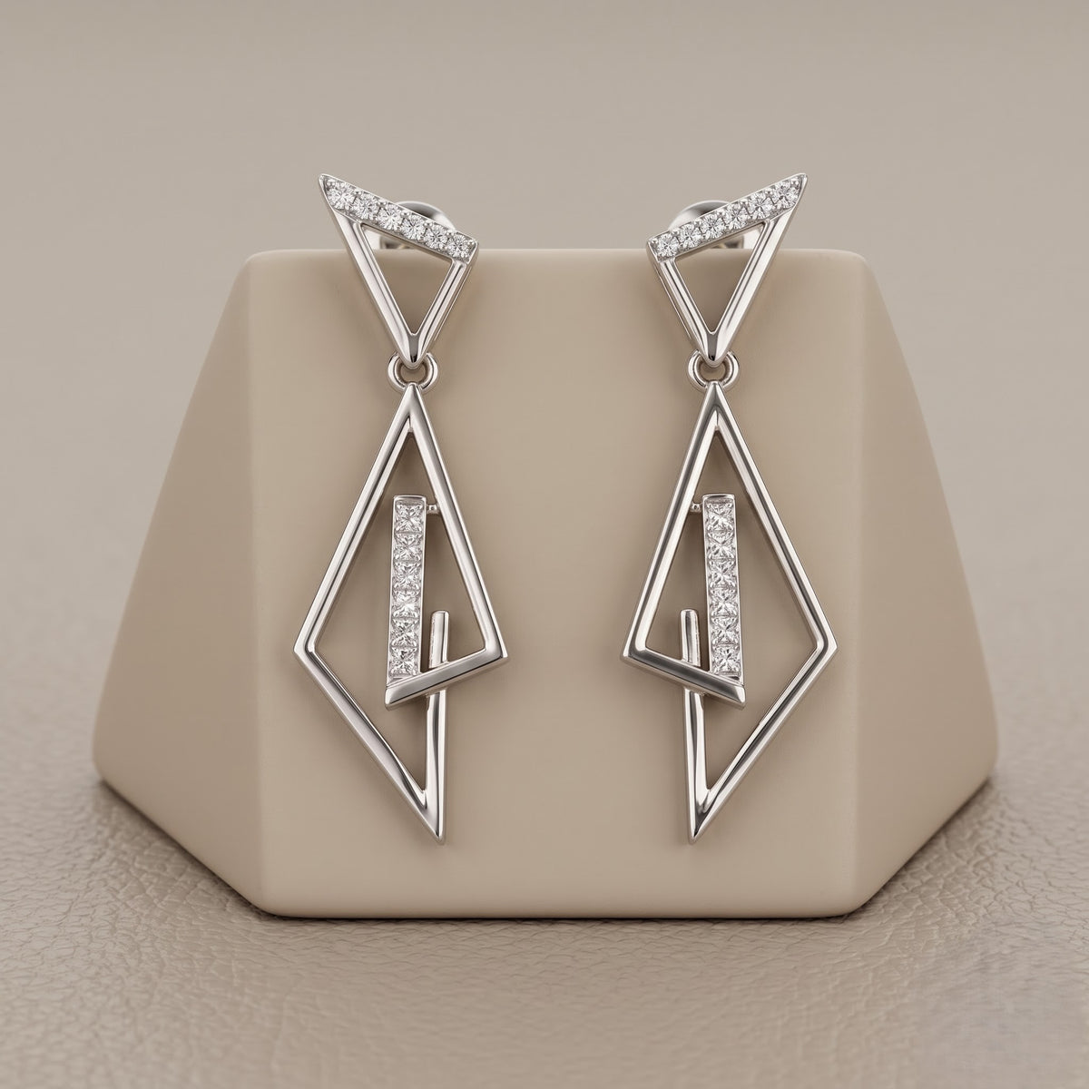 The Silver Modernist Rhombus Drop Earrings