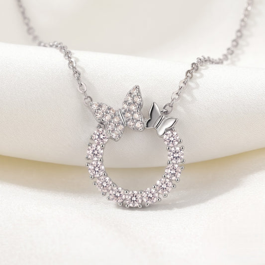 The Silver Butterfly Wreath Pendant