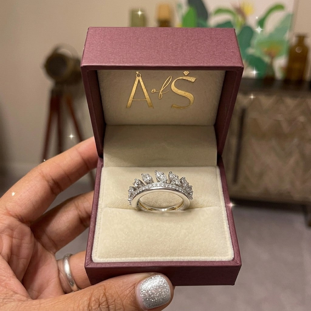 925 Silver Princess Crown Ring
