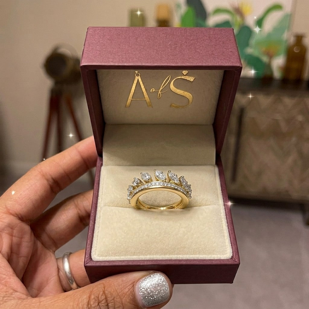 925 Silver Princess Crown Ring