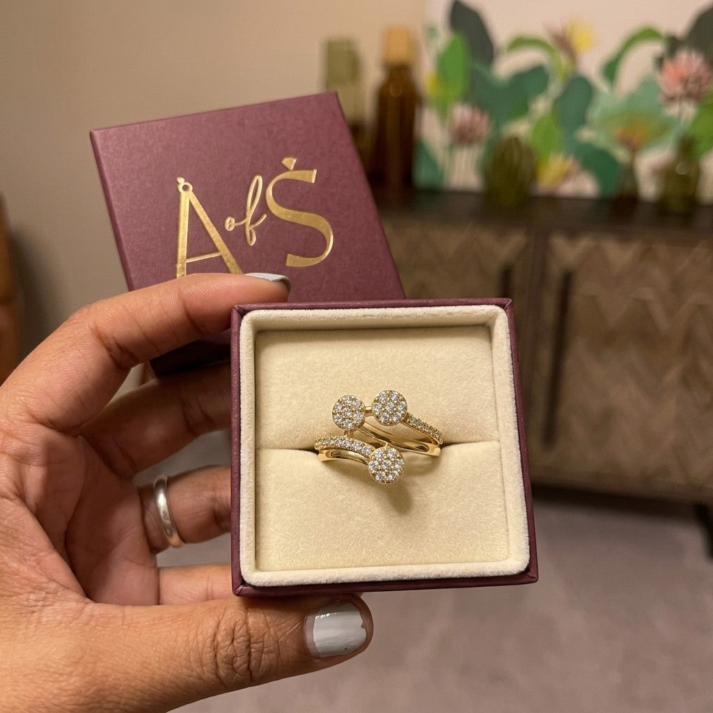 Pure Silver Triple Cluster Bypass Ring