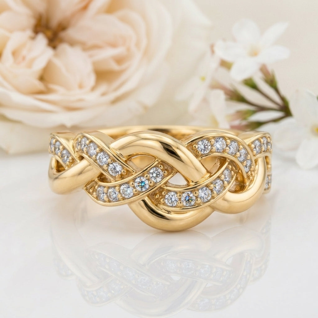 Silver Entwined Infinity Band