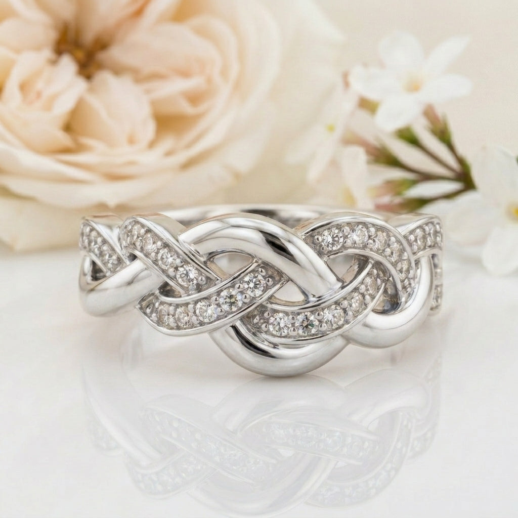 Silver Entwined Infinity Band