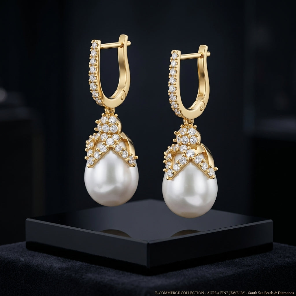 The Regal Crown Pearl Drop Earrings