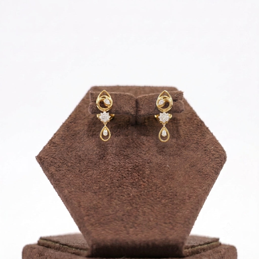 Multi-Tier Diamond Accent Silver Drop Earrings