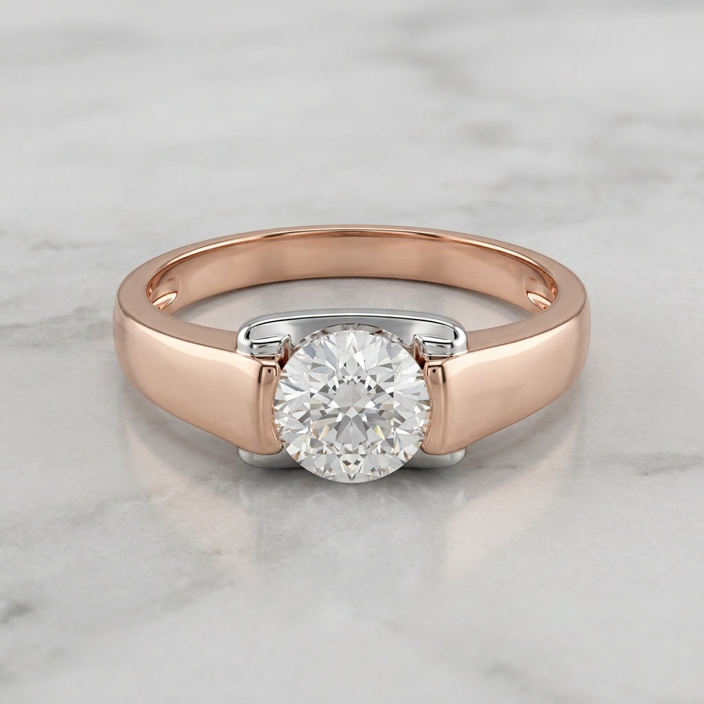 A classic solitaire engagement 925 silver ring