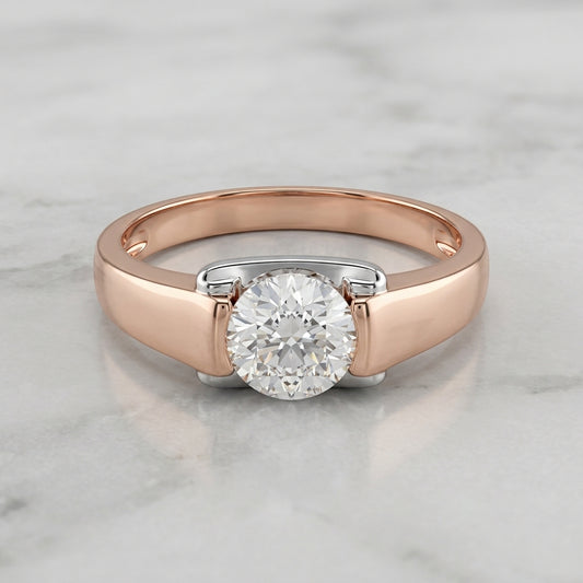 A classic solitaire engagement 925 silver ring