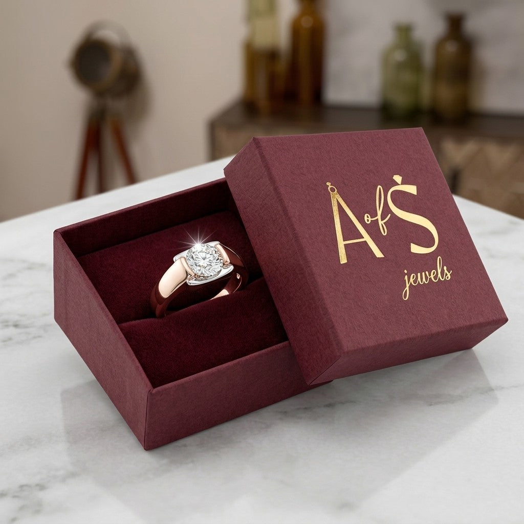 A classic solitaire engagement 925 silver ring