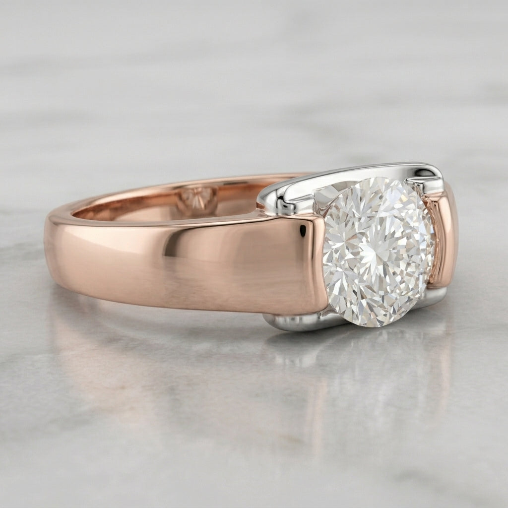 A classic solitaire engagement 925 silver ring
