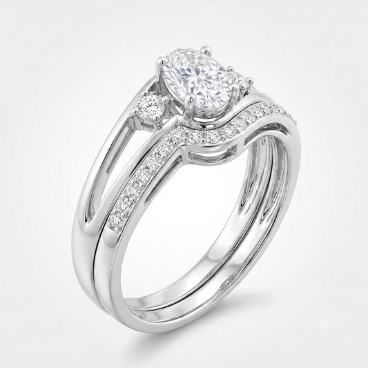 A silver-tone split-shank ring
