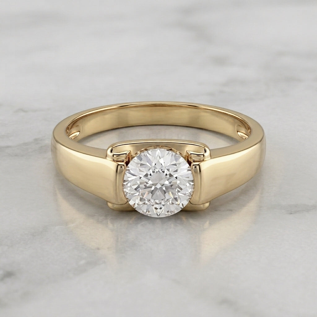 A classic solitaire engagement 925 silver ring