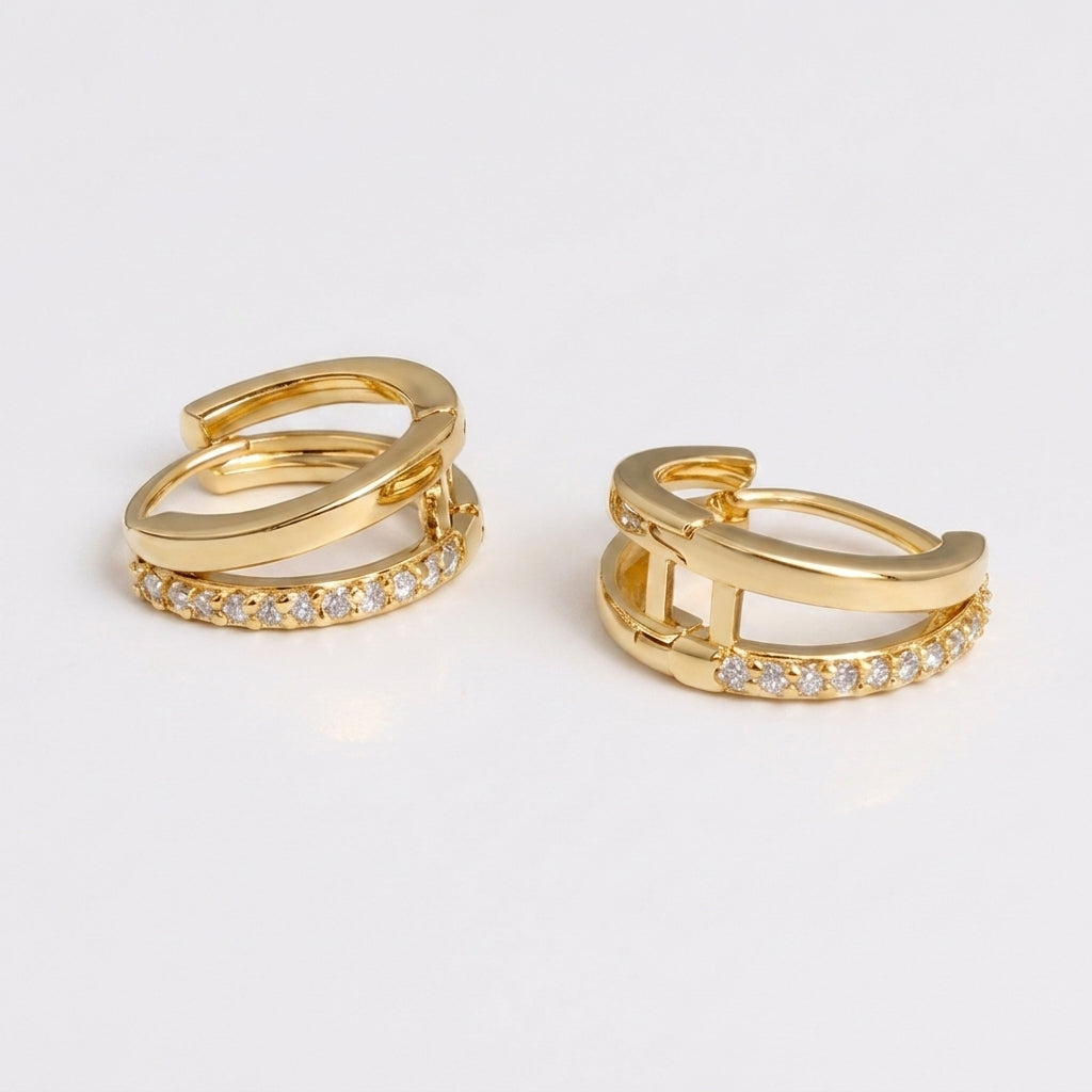 A pair of silver-toned hoop earrings