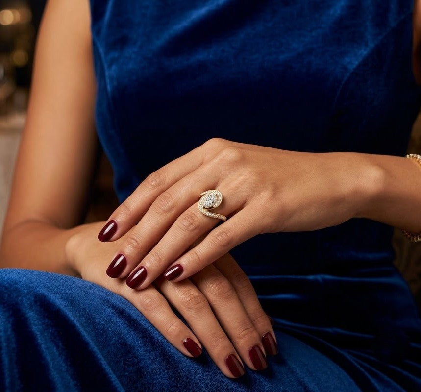 The Eternal Swirl Marquise Silver Ring
