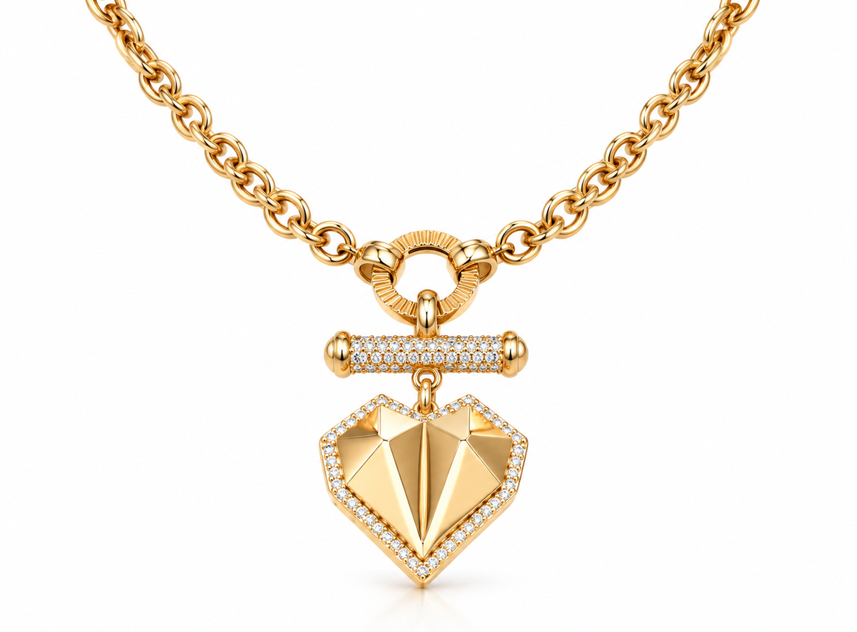 The Faceted Silver Heart Pendant