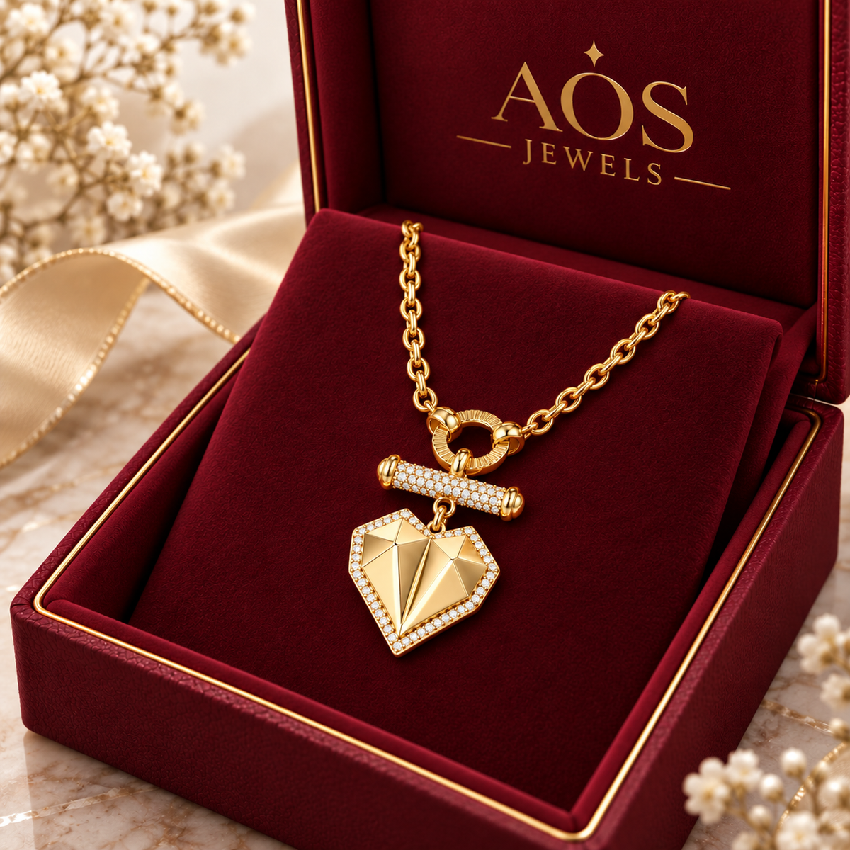The Faceted Silver Heart Pendant