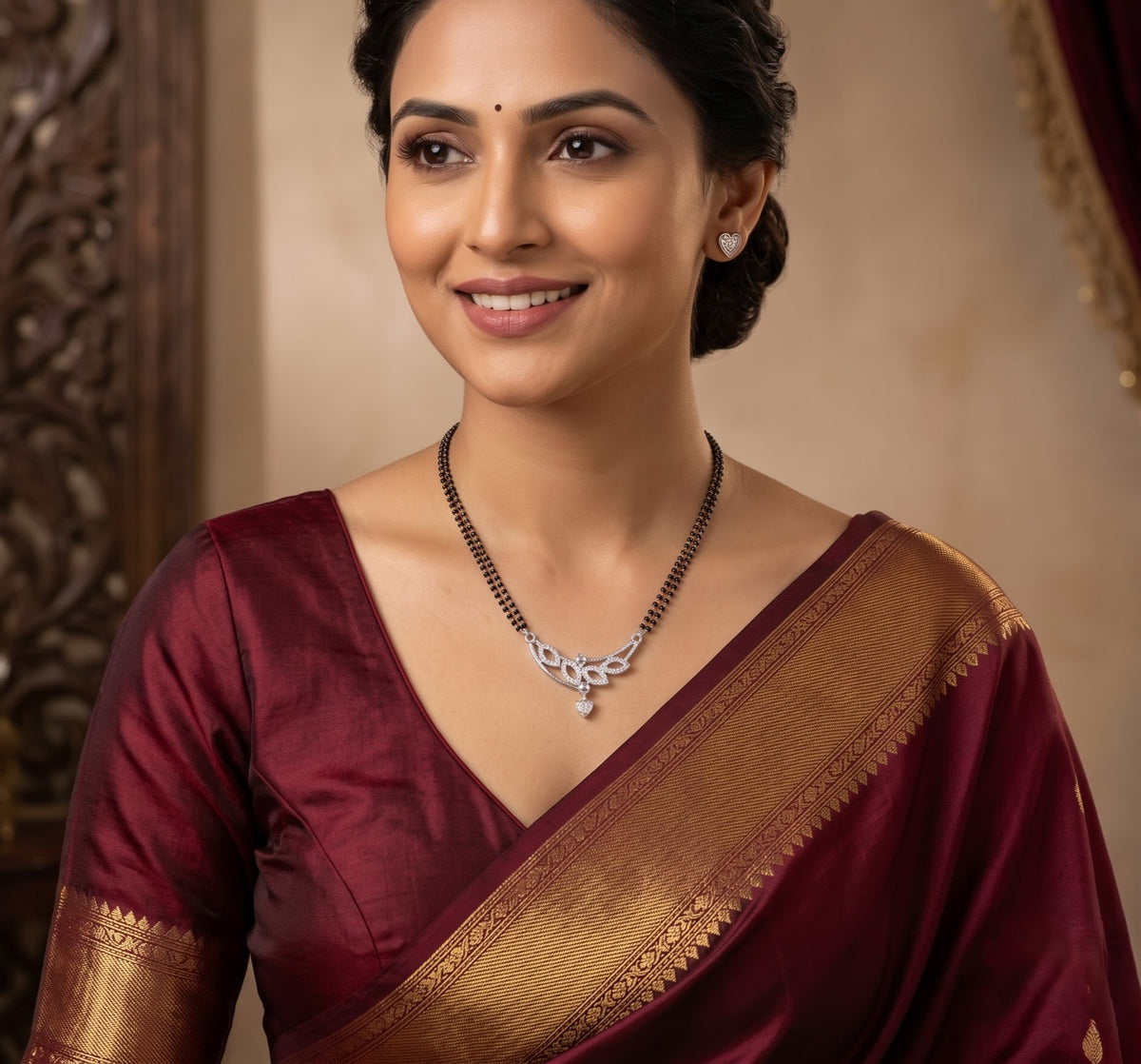 The Luminous Vine Arch Silver Mangalsutra