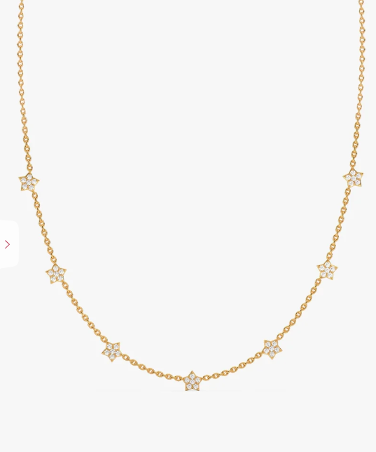 Dainty Silver moissanite Star Station Necklace