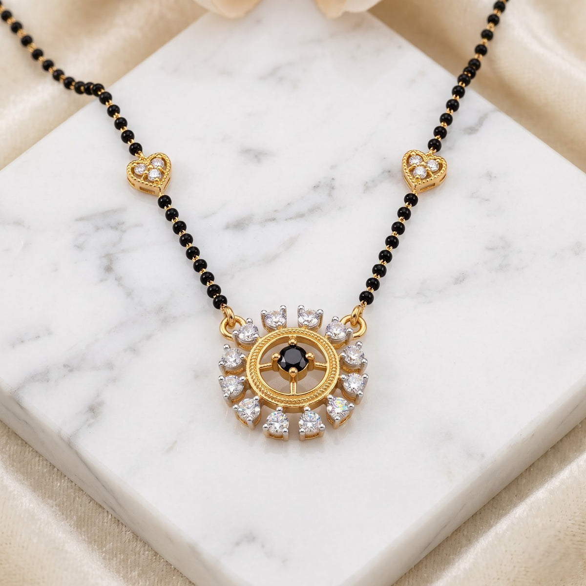 The Radiant Sunburst Silver Mangalsutra