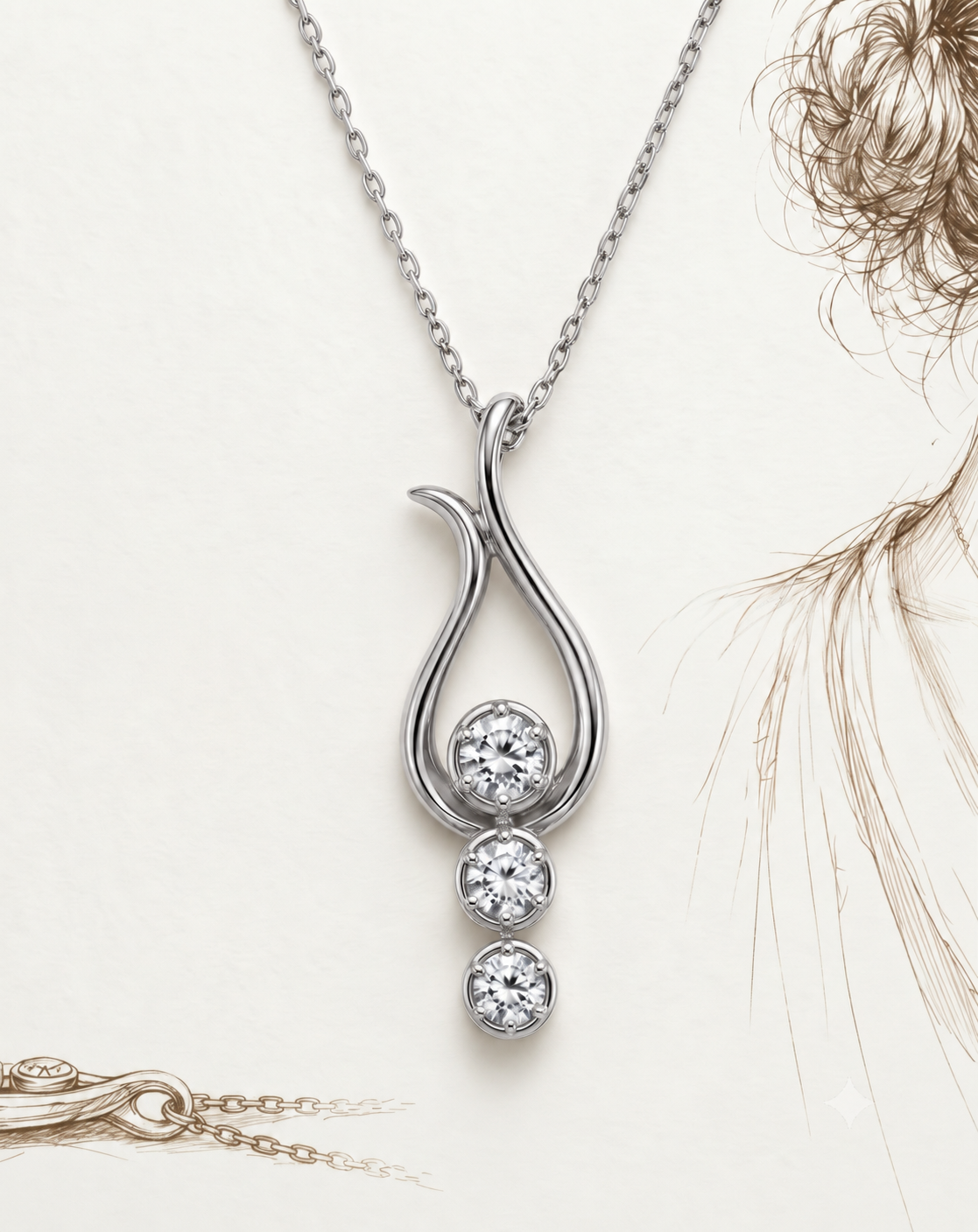 The Sterling Silver Ribbon Drop