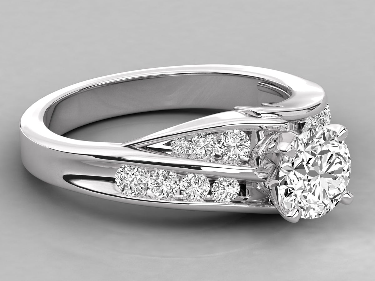 925 Sterling Silver Round Brilliant Swirl Bypass Ring