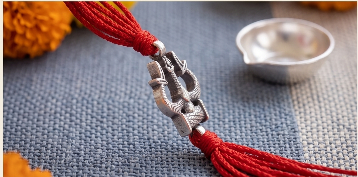 The Trisul 925 Silver Rakhi