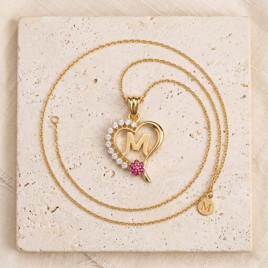 Personalized Gold Plated 925 Sterling Silver heart Pendant