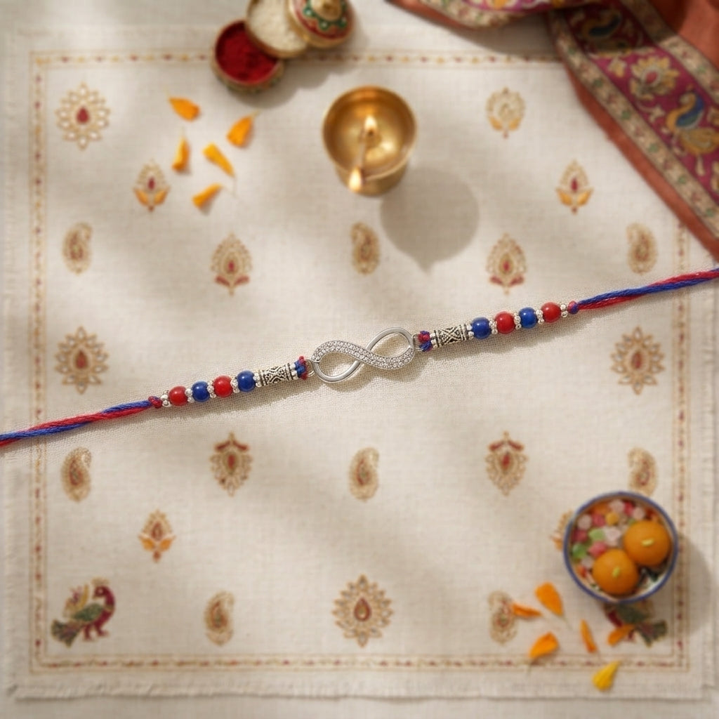 the infinity 925 silver rakhi