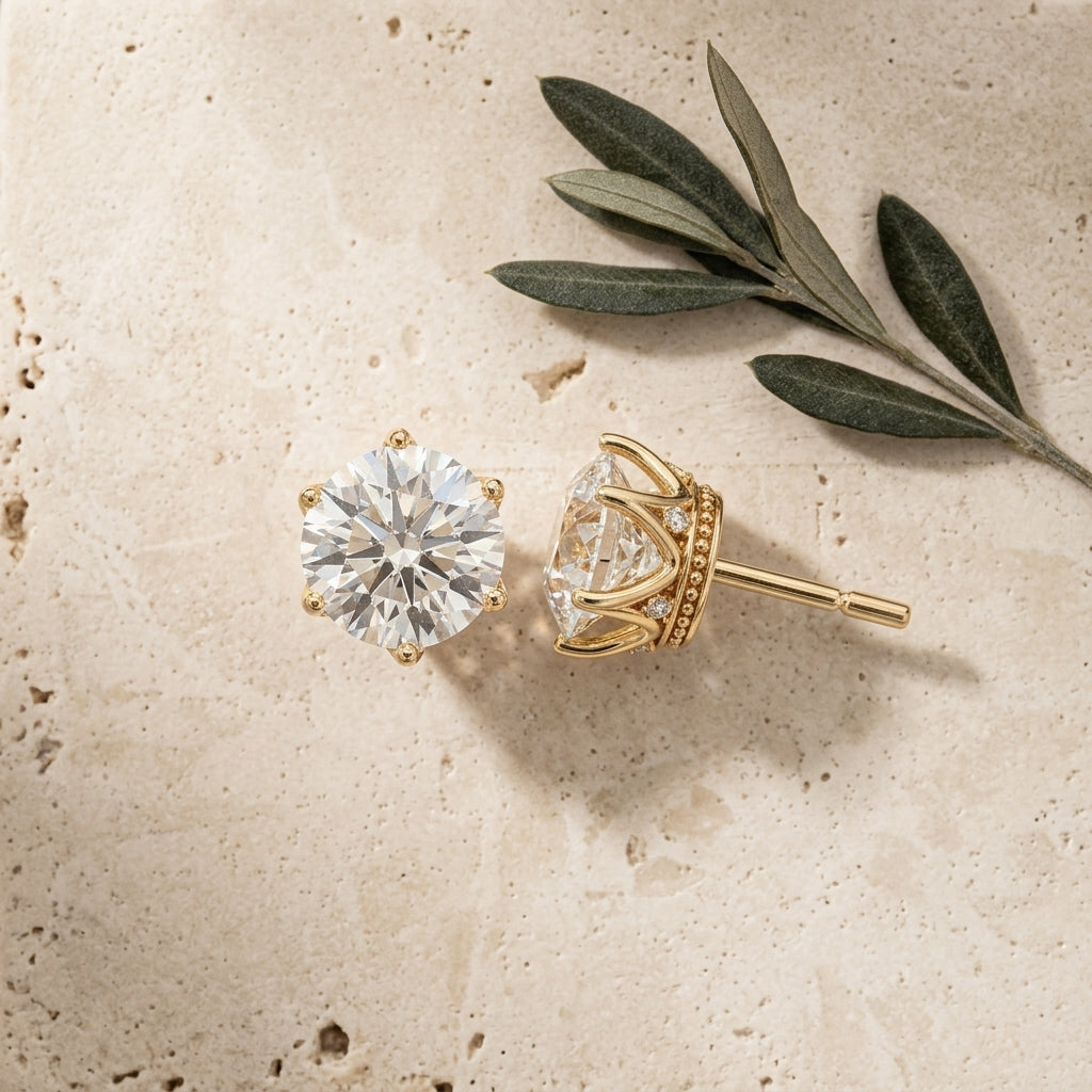 925 silver gold plated stud
