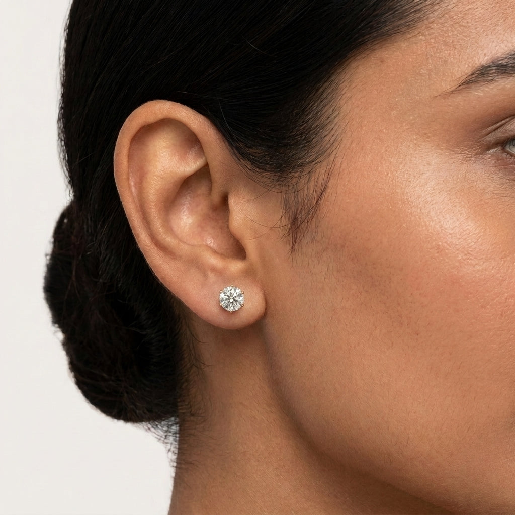 925 silver gold plated stud