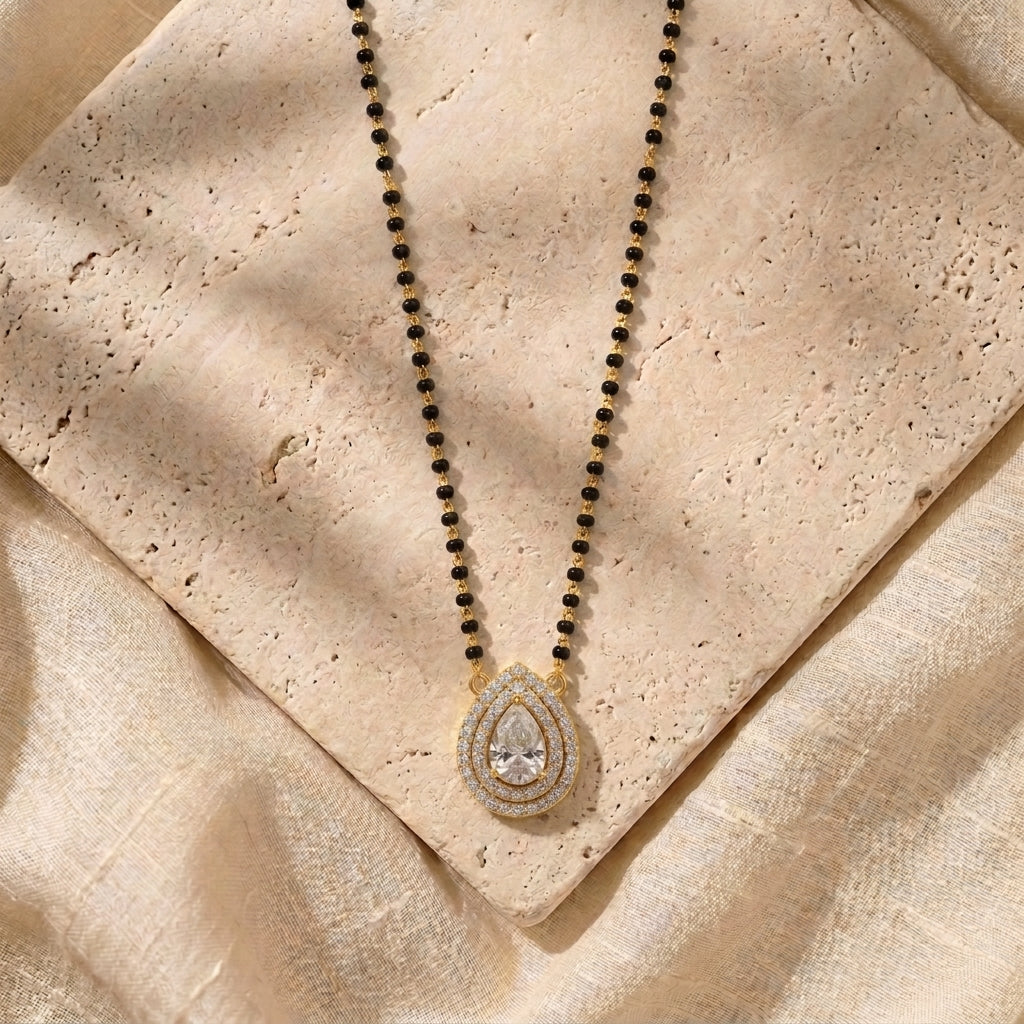 The pear shape mangalsutra 925 silver