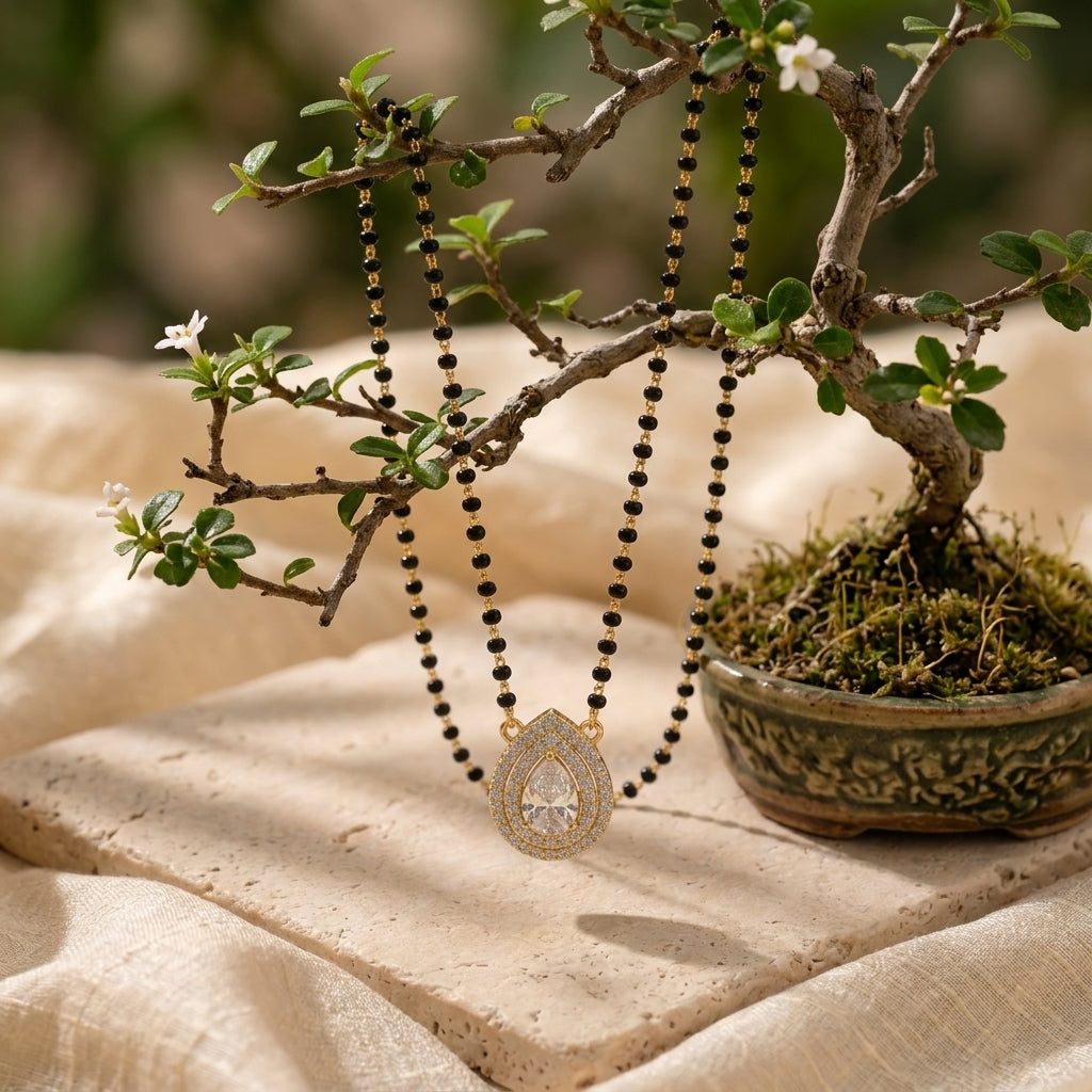 The pear shape mangalsutra 925 silver