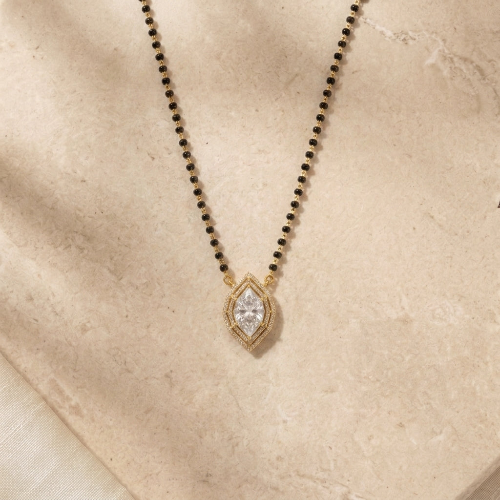 The gold color 925 silver mangalsutra