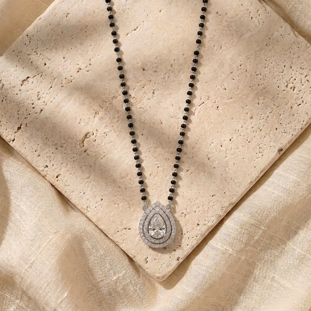 The pear shape mangalsutra 925 silver